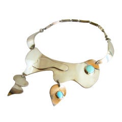 Sam Kramer Important Turquoise Sterling Silver Necklace