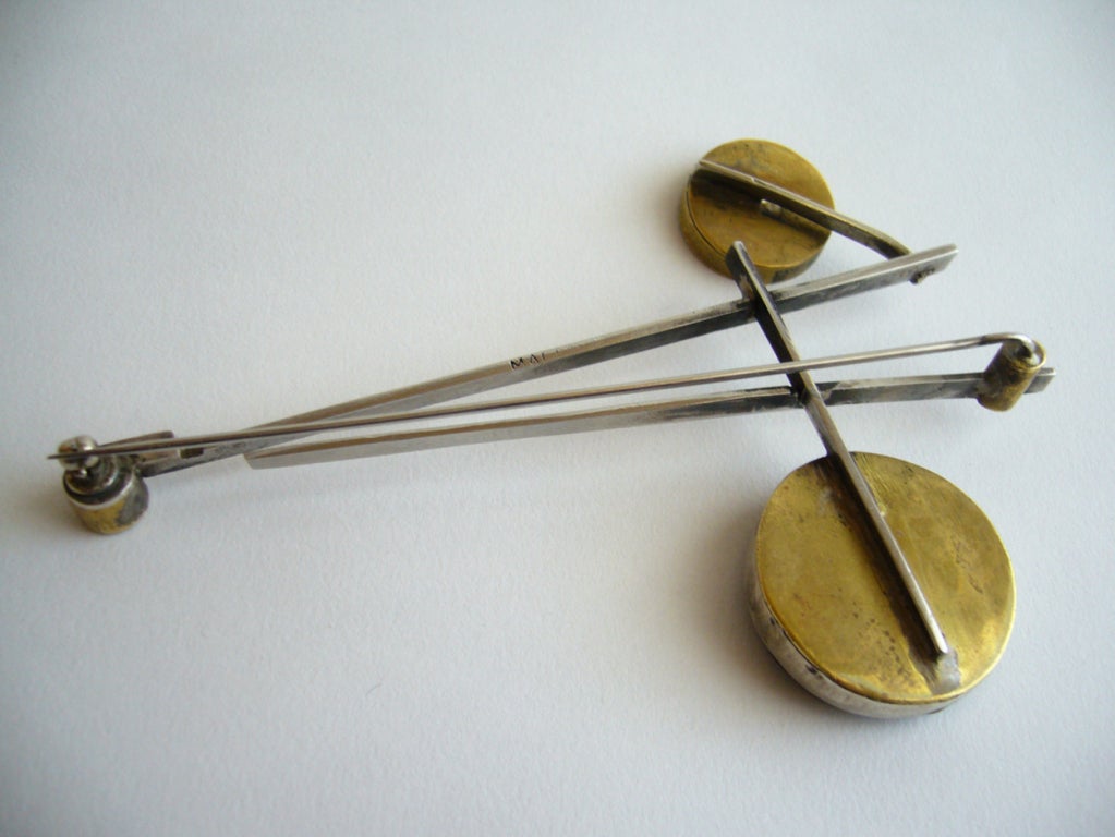 PETER MACCHIARINI Studio Constructivist Brooch In Excellent Condition In Palm Springs, CA