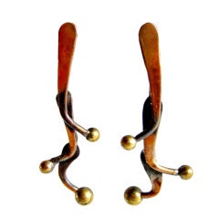ART SMITH Studio Jeweler Copper Brass Kinetic Earrings