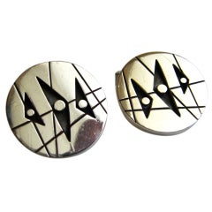 EVERETT MACDONALD Abstract Modernist Sterling Cufflinks