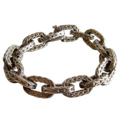 HERMES Braided Sterling Chain Bracelet