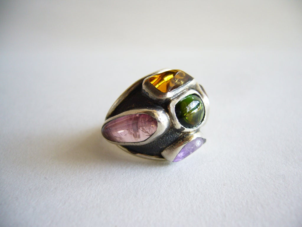 H. Fred Skaggs Sterling Edelstein Ring (Modernistisch)