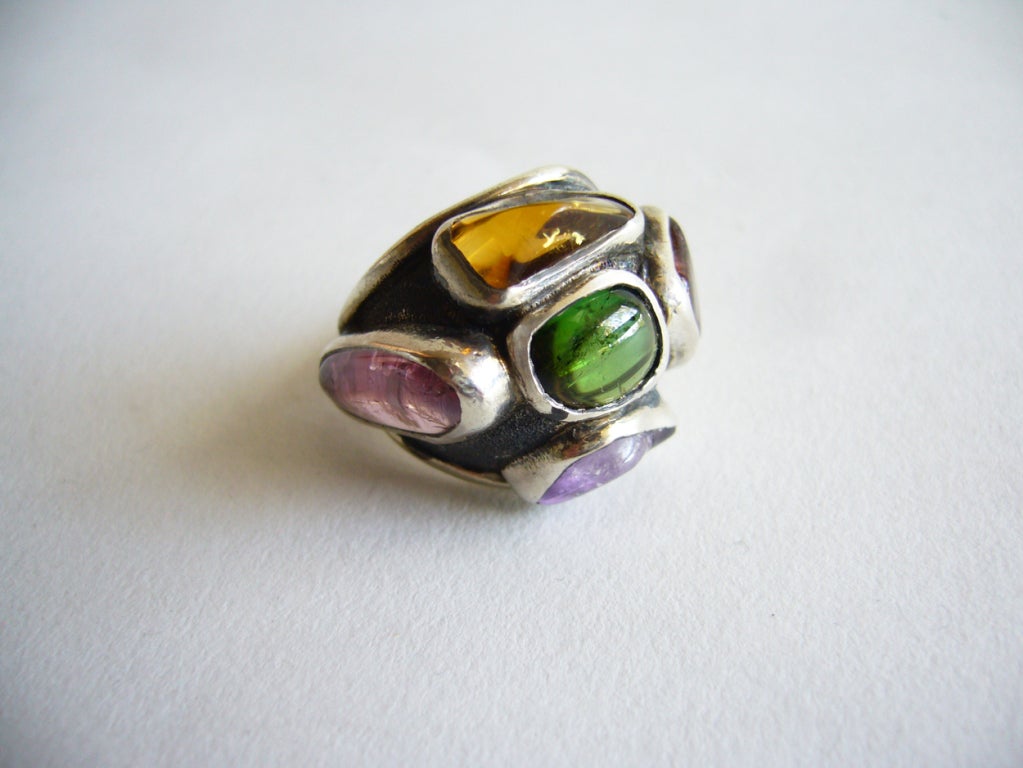 H. Fred Skaggs Sterling Edelstein Ring Damen