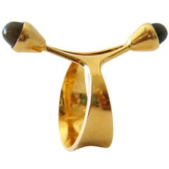 Vintage Elis Kauppi for Kupitaan Kulta Gold Spectrolite Ring