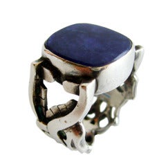 Sterling Lapis Lazuli Gentleman's Ring