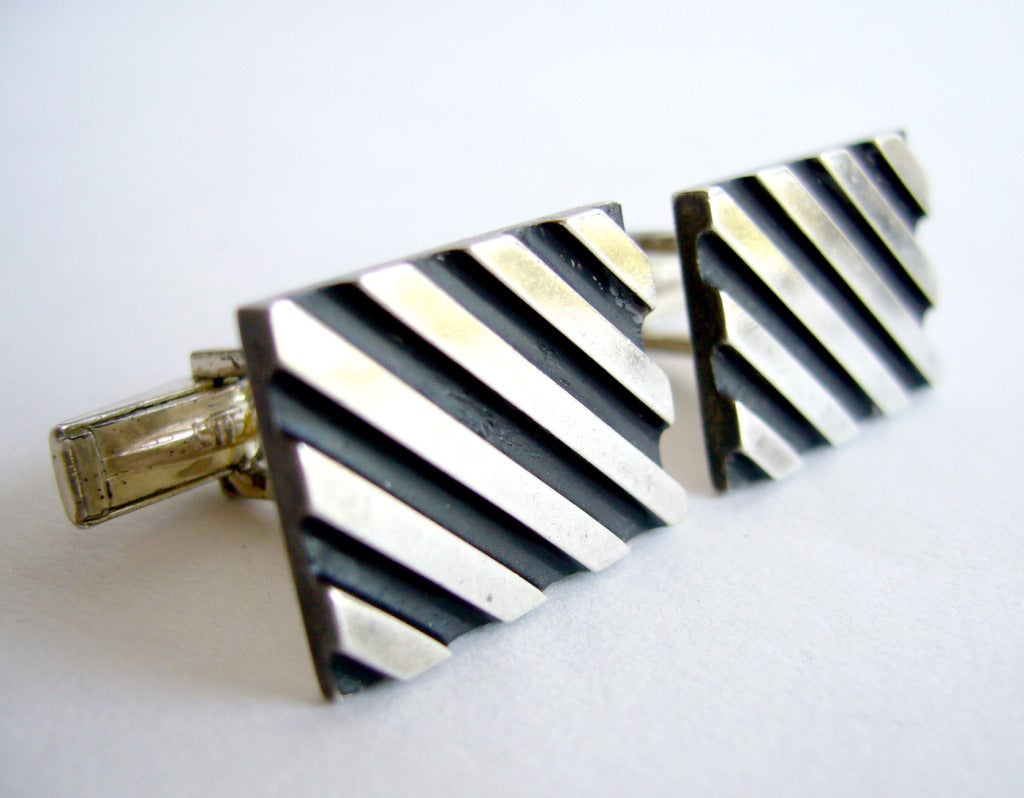 ROTTER Sterling Silver Cufflinks In Good Condition In Palm Springs, CA