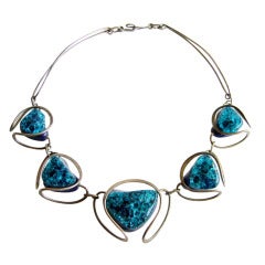 ELSA FREUND Sterling Glass Necklace