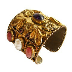 1980s Maison Gripoix Large French Cuff Bracelet