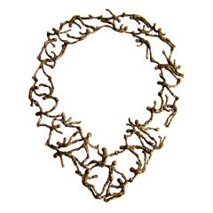 1970s Handmade Bronze Figural Necklace