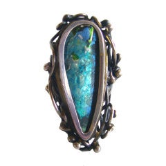 ZILKA Sterling Silver and Abalone Shell Ring