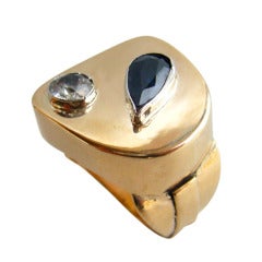 PHILIP PAVAL 14k Gold Sapphire Ring
