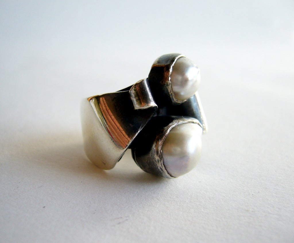 Women's PHILIP PAVAL Sterling Silver Mabé Pearl Ring