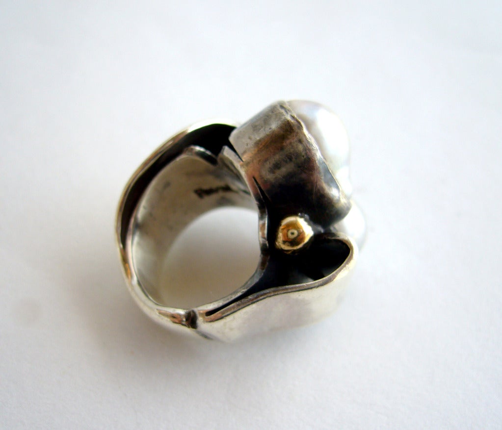 PHILIP PAVAL Sterling Silver Mabé Pearl Ring 1