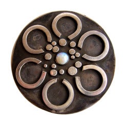 James Parker Opal Sterling Silver Modernist Brooch 9