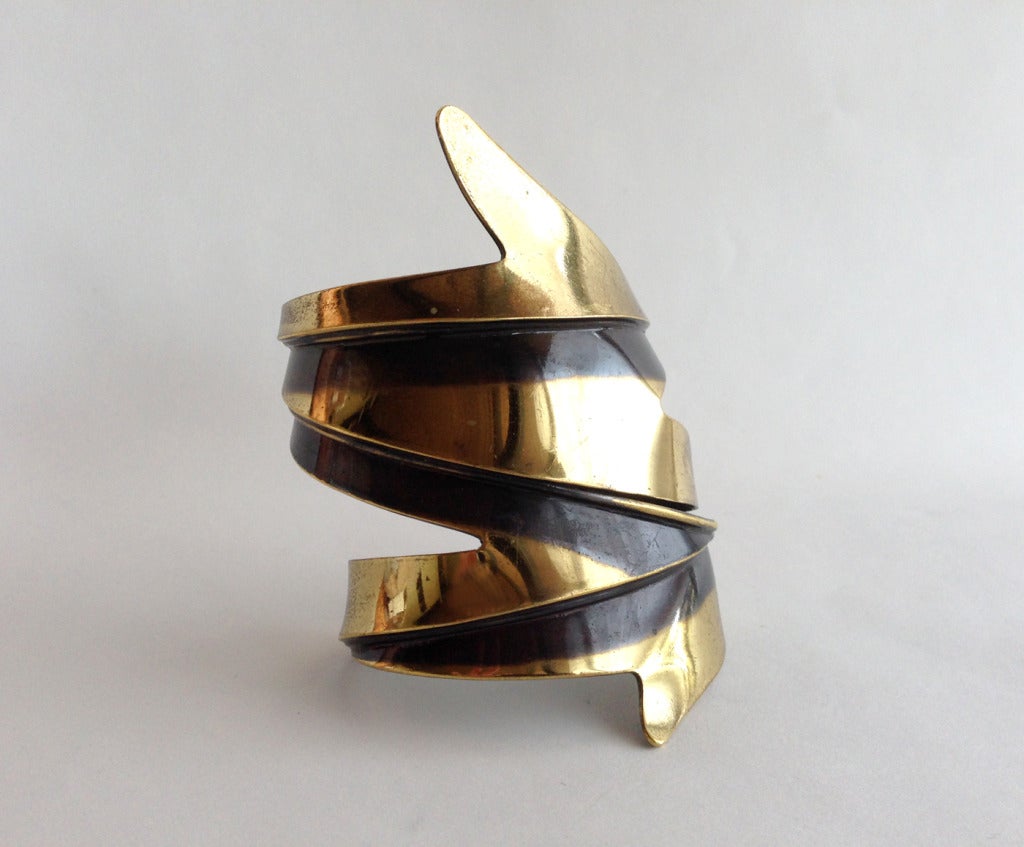 Arthur Smith oxidized brass bracelet entitled 
