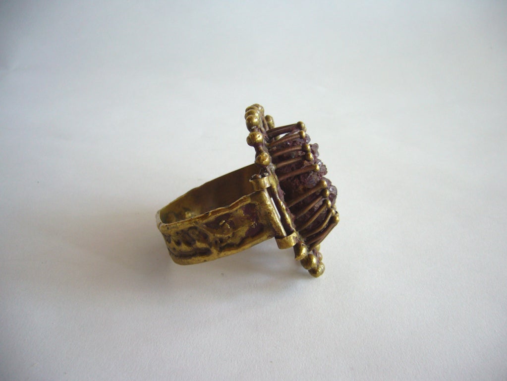 Bague Brutaliste En Argent Massif De L'artiste Pal Kepenyes - N°151 Bis - Occasion