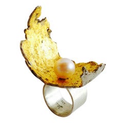 Heidi Abrahamson Pearl Gilt Sterling Ring 5