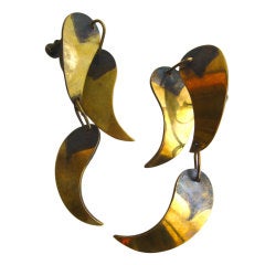 Important ART SMITH Brass Earrings