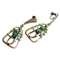 Ed Wiener Caged Turquoise Earrings