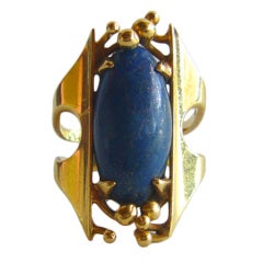 Vintage SHOSHANNA Gold and Lapis Lazuli Ring