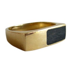 ED WIENER  Gold and Ebony Man's Ring