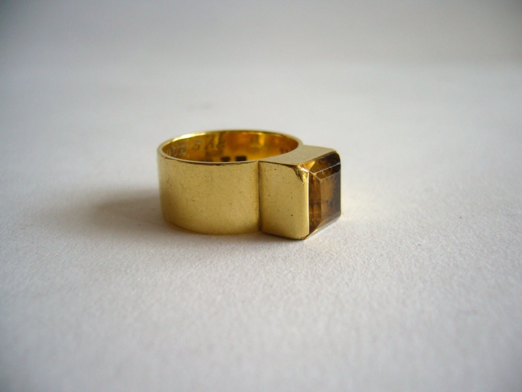 WIWEN NILSSON Gold and Citrine Ring In Excellent Condition In Palm Springs, CA