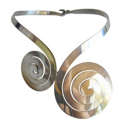 Jose Maria Puig Doria Sterling Silver Coil Necklace