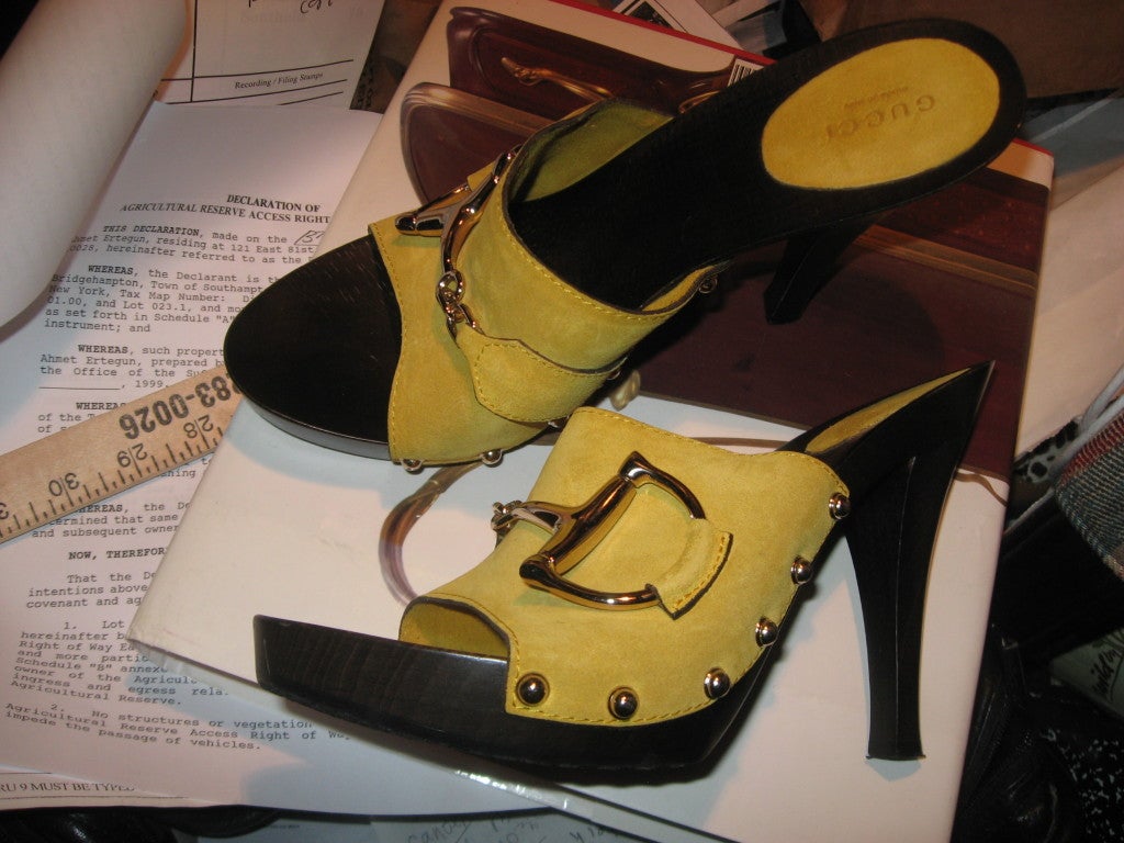 Great Pr. of Gucci Yellow Suede Sandals.... 5