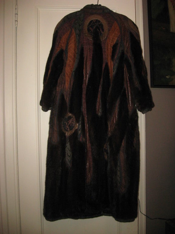 Brown Koos Couture Unique Mink Fur Coat For Sale