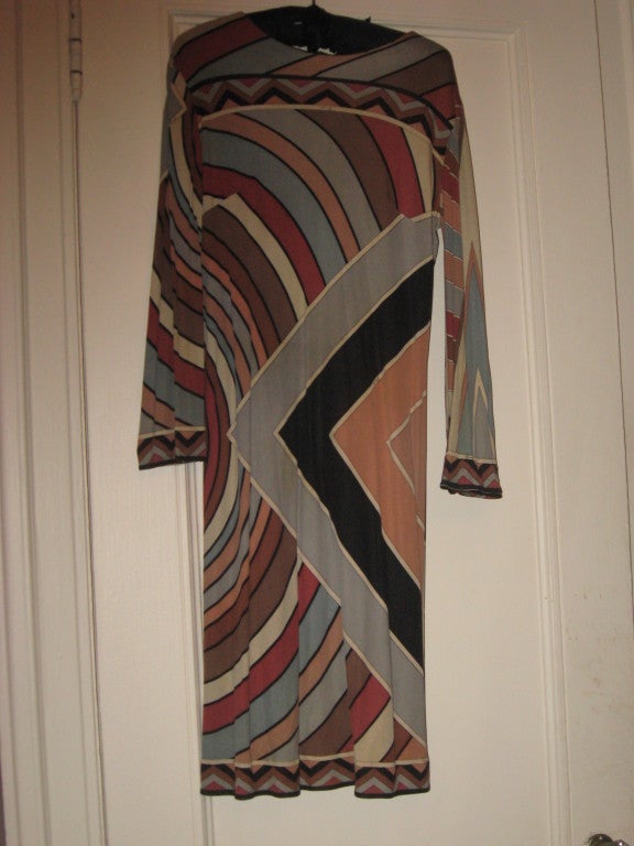 Emilio Pucci 1960's Silk Jersey Maxi Dress
size M