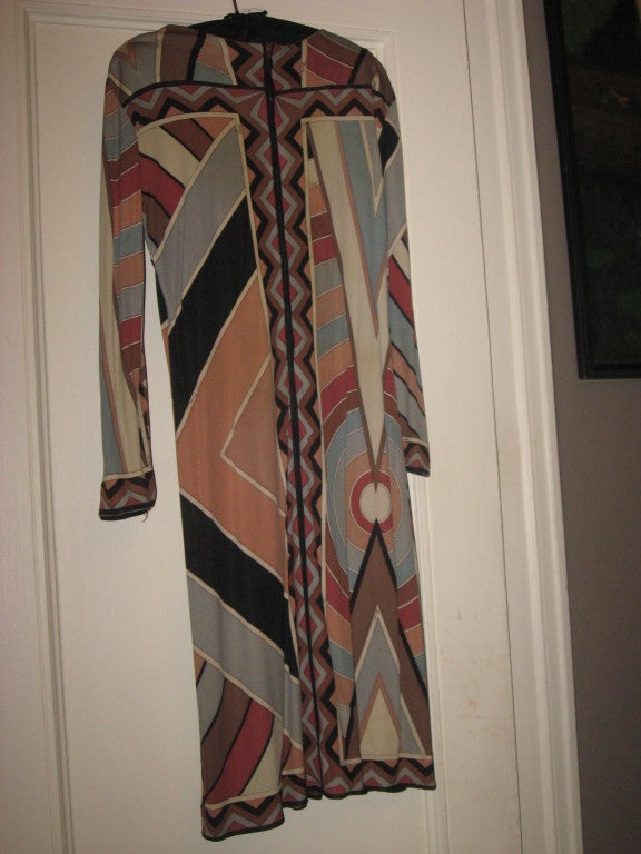 Emilio Pucci 1060's Silk Jersey Maxi Dress In Excellent Condition For Sale In Water Mill, NY