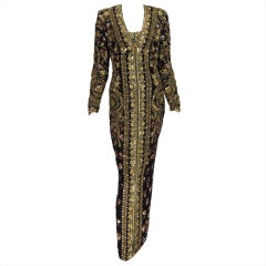 Vintage Naeem Khan beaded evening gown