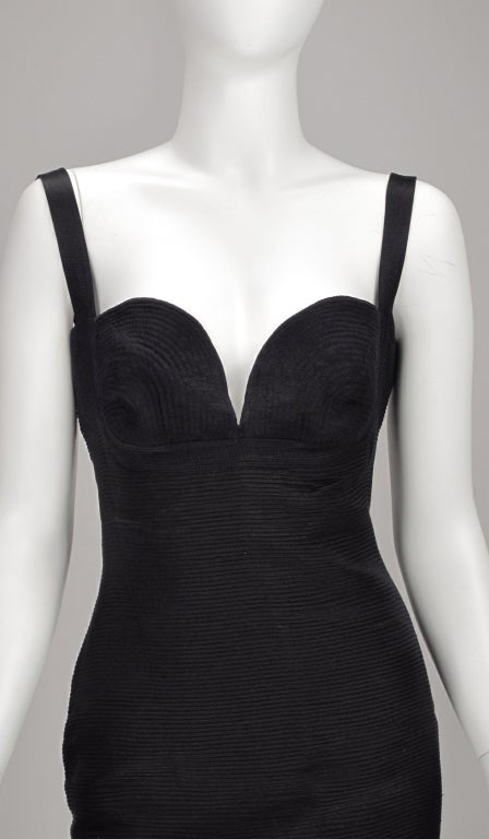 Black Gianni Versace Couture black laced back corset dress, 1990s