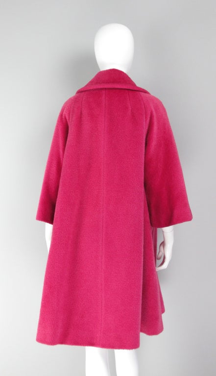 1960s Lilli Ann raspberry swing coat 2