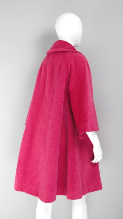 1960s Lilli Ann raspberry swing coat 3