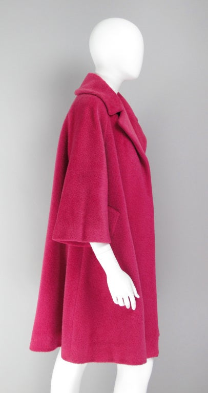 1960s Lilli Ann raspberry swing coat 4