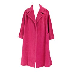 Retro 1960s Lilli Ann raspberry swing coat