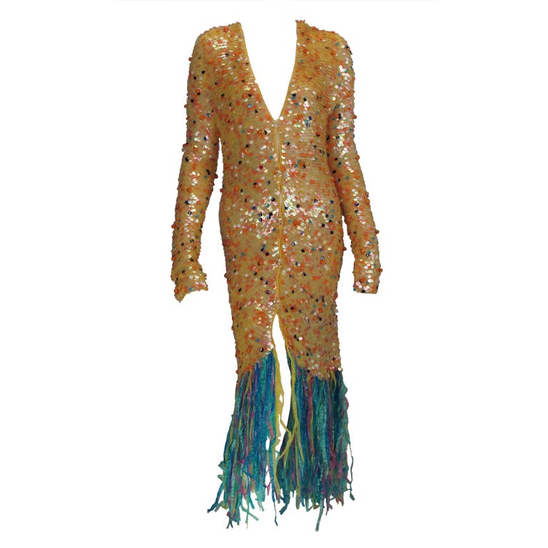 Enrico Coveri confetti mermaid coat 1980s