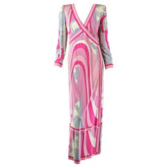 1960s Pucci silk jersey gown in pink & gray 3