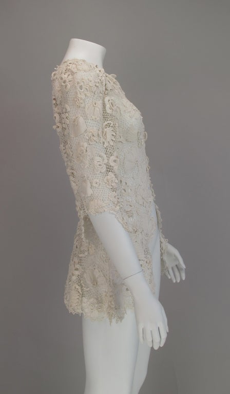 Women's 1900s Edwardian Irish lace redingote style jacket