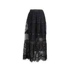 Giorgio Sant'Angelo 1970s black lace skirt