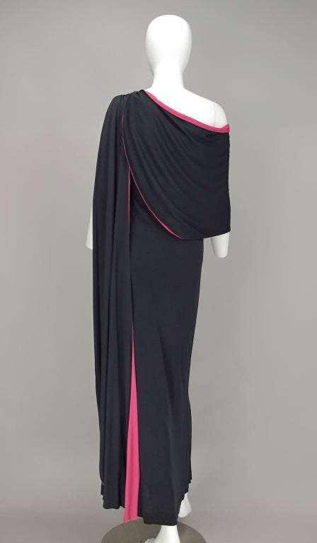 silk cape gown