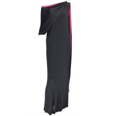 Adele Simpson silk jersey one shoulder draped cape gown 1960s 3