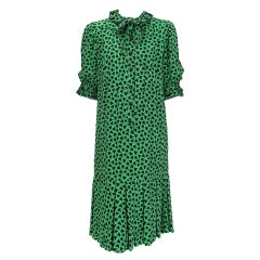 Vintage Nina Ricci green & black shirtwaist dress 1970s