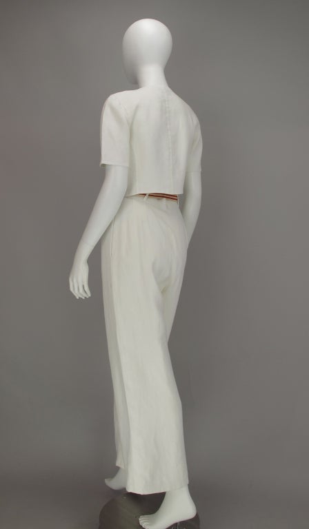 Women's Bill Blass 30s inspired linen beach PJs