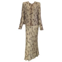 Ungaro 2pc beaded set with knife pleated skirt 9