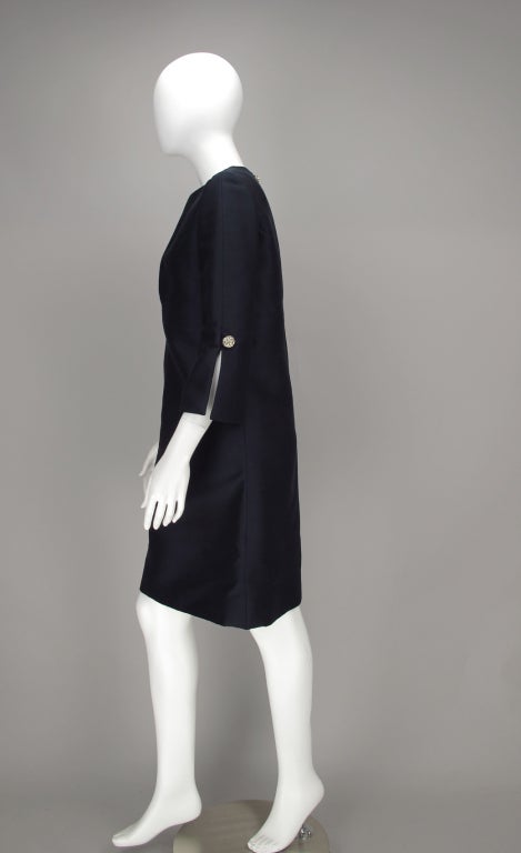 Women's Abe Schrader 1960s navy silk dress