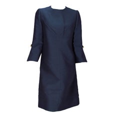 Retro Abe Schrader 1960s navy silk dress
