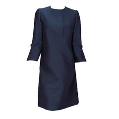 Abe Schrader 1960s navy silk dress