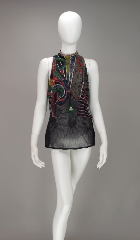 Gianni Versace Couture beaded R & R star top